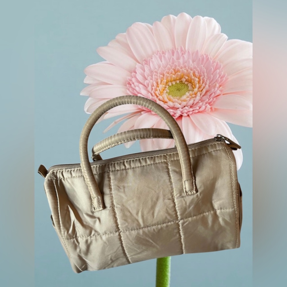 Shiseido Tan Quilted Cosmetic Case
